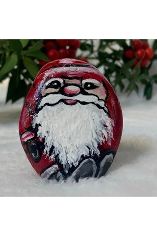 Uretti - Belkıs 8188 - El Yapımı Doğal Taş Yılbaşı Temalı Magnet - 4 X 6 Cm