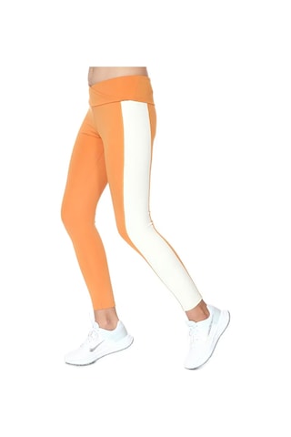 Sportive Color Block Legging Kadın Turuncu Koşu Tayt 21kktp11c01-orj