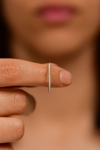 Roza Silver Burgu Desen Rodyum Minimal Gümüş Yüzük