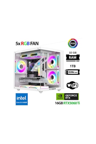 Xaser Cube X220 i5-14400F 32 GB 1 TB M.2 Nvme SSD 16 GB RTX5060Tİ Free Dos Masaüstü Oyuncu Bilgisayarı
