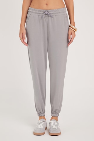 Tudors Kadın Relax Fit Rahat Kesim Modal Kumaş Beli Bağlamalı Lastikli Jogger Gri Eşofman Altı-39587
