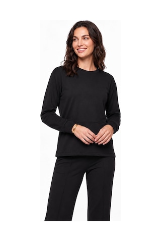 Pjs Gd Goldoremi Kadın Premium %100 Pamuklu Regular Bol Uzun Kollu Spor Eşofman Takım Siyah