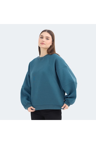 Slazenger VIA Kadın Oversıze Petrol Sweatshirt