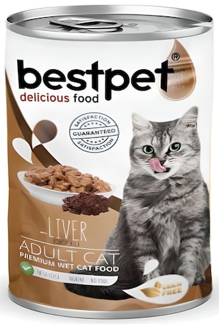 Bestpet Ciğerli Soslu Yetişkin Kedi Konservesi 400 Gr 6'lı Paket