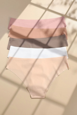 Merry See 5 Li Set İz Yapmaz Likralı Dikişsiz Lazer Kesim Bikini Slip Külot Çok Renkli