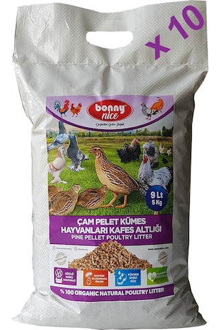 Bonnynice Bıldırcın Güvercin Süs Tavukları Kafes Altlığı 9 L x  10