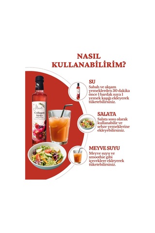 Collagen Kolajen Sirke Doğal Fermantasyon 500 Ml - Katkısız İçilebilir - Tip 1-3