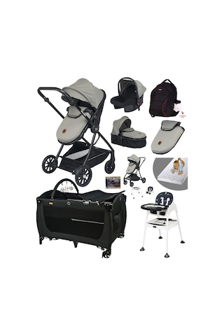 Baby Home Ekonomi Paket 10 In 1 1010 Travel Sistem Bebek Arabası 560 Oyun Parkı Yatak Beşik Ve Mama Sandalyesi