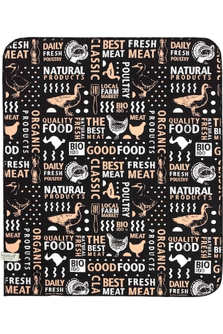 Baskılı Bulaşık Kurutma Matı 42x50 Cm Mf-068 Çok Renkli