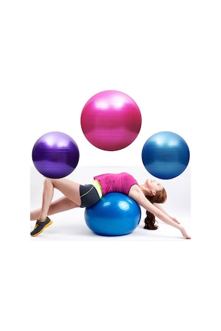 Büyük Boy Pilates Topu 65 CM Pilates Topu + Pompa Fuşya