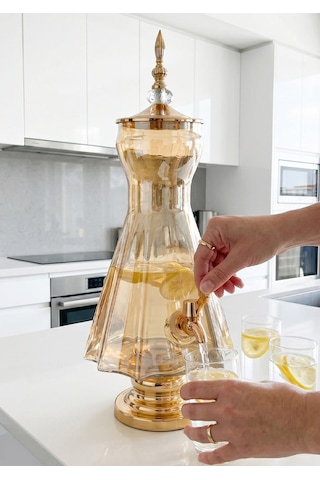 Cam Sebil - Yağlık, Şerbetlik, Sürahi - 6 Litre, 50 Cm-3