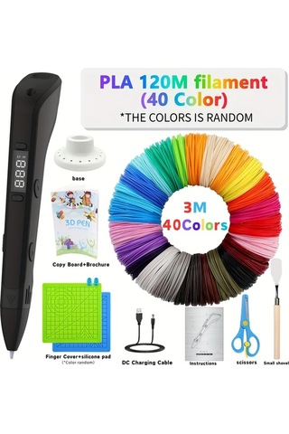 Techbloom 3d Yazıcı Çizim Kalemi Seti Dıy Çizim Ve Baskı Aracı 11811 İnç 40 Renk Pla Filament