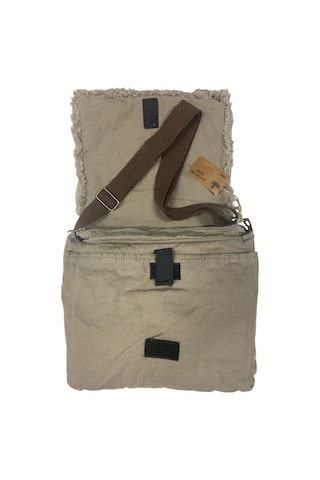Old Cotton Cargo Vintage Salaş Orta Boy Unisex Günlük Çapraz Postacı Tablet Çantası M 32 Cm X 27 Cm Bej