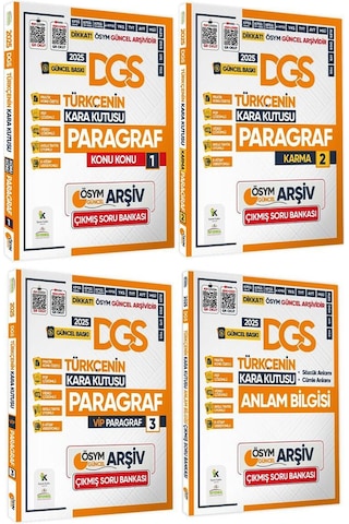 2025 Dgs Türkçenin Kara Kutusu Ösym Çıkmış Soru Bankası 4lü Set Konu Özetli Video/pdf Çözümlü