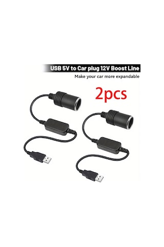 2 Adet Siyah 5v'ten 12v'a 12v Usb 5.0 Araba Adaptörü Kablosu, Pd Ve Qc3.0 İle Hızlı Şarj Çoklu Cihaz Dönüştürücü, Dayanıklı Mat Bitiş, Akıllı Telefonlar, Tabletler Ve Daha Fazlası İçin Kolay Kurulum - Pil Gereklidir, Araba Elektronik Aksesuarları