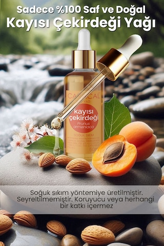 Caracal %100 Saf Kayısı Çekirdeği Yağı Soğuk Sıkım Doğal 50 Ml