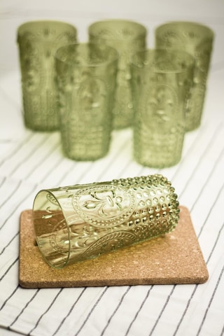 Akrilik Koyu Yeşil Tekli Uzun Bardak & Su Meşrubat Bardağı 750 Ml Büyük Boy & Cam Değildir Yeşil