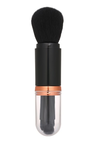 Qingmipy Dönüştürülebilir Uzatılabilir 4'lü Çift Taraflı Makyaj Fırçası Seti - Göz Farı, Dudak, Tonlama Ve Pudra Fırçası - Siyah