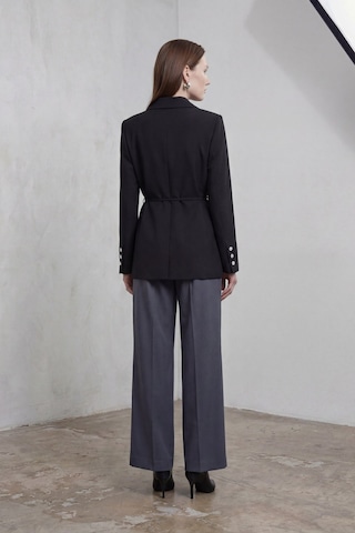 Hiccup My Fashıon Kemerli Krep Blazer Ceket Siyah