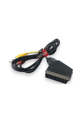 Tek-iş Scart 3 Rca Video Audio 3 Tos Uydu Dvd Kablo Lcd Tüplü Televizyon Uydu Bağlantı 1.2mt