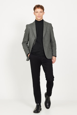 AC&Co / Altınyıldız Classics Erkek Haki Slim Fit Dar Kesim Mono Yaka Yünlü Ceket Haki
