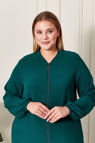 Kadin Buyuk Beden Tesettur Mevsimlik Giy Çık Kap Haki