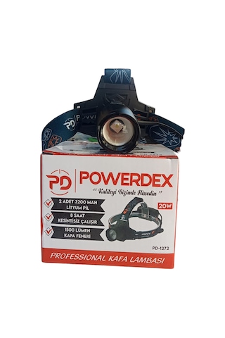 Powerdex Pd-1272 1500 Lümen Profesyonel Kafa Lambası 20w Siyah