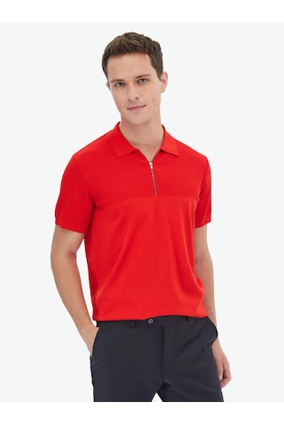 Kip Nar Çiçeği Polo Yaka Jakarlı Triko Çok Renkli