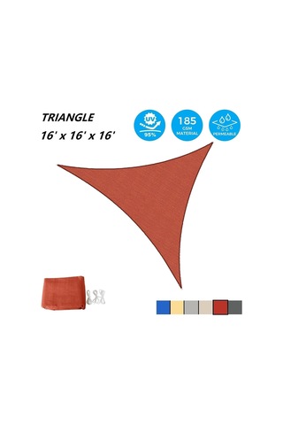 Güneş Gölgeliği Yelken Üçgen 40 X 40 Cm X 40 Cm Uv Blok Gölgelik Veranda Arka Bahçe Çim Bahçe Açık Hava Akti Çok Renkli