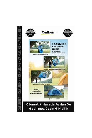 Özel Üretim Kamp Katlanabilir Anti Uv Otomatik Havada Açılan Su Geçirmez Çadır 4 Kişilik Çok Renkli