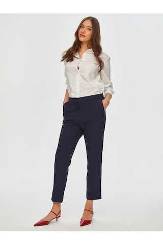 Faik Sönmez Arka Kemeri Lastikli Slim Fit Pantolon 00088 B0008820 Lacivert