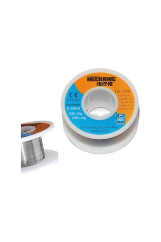 Mechanic Lehim Teli 0.8mm 42gr %63 Sn %37 Pb Fluxlu Profesyonel Smd Ve Mikro Lehim Teli
