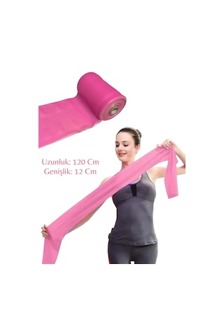 Remege Pembe Pilates Bandı Jimnastik Pilates Lastiği 120 x 12 CM Pembe