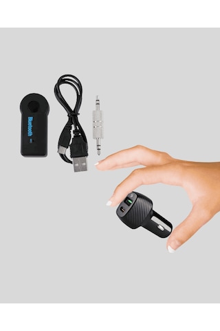 Bluetooth Aux Çevirici Ve Pd Destekli Araç Şarj Cihazı 2'li Set