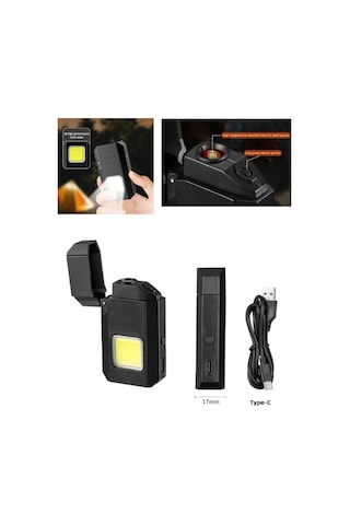El Feneri Çakmaklı Cep Feneri Usb Şarjlı Küçük Fener Güçlü Işık Gs-4000ç