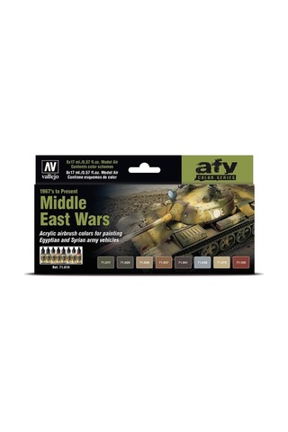 Vallejo 71619 8x18 Ml. Middle East Wars 1967's To Present, Model Air Serisi Model Boyası Seti Renkli