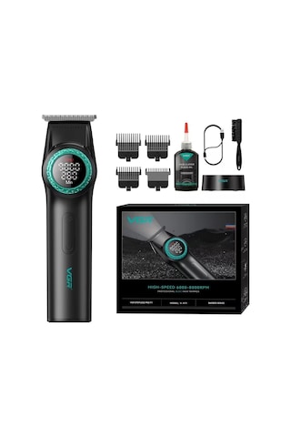 V-977 Sakal Tıraş Makinesi 8000 Rpm Fırçasız Bldc Motor 2500 Mah Batarya Şarjlı Saç Sakal Traş Makinesi