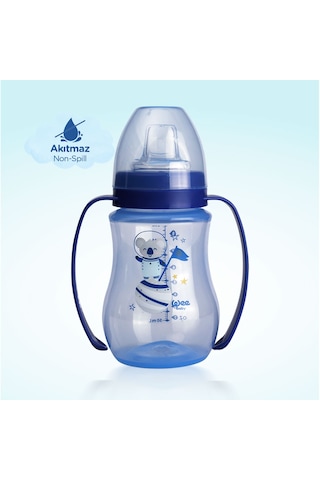 Wee Baby Kulplu Antikolik Akıtmaz Alıştırma Bardağı 250 ML Mavi