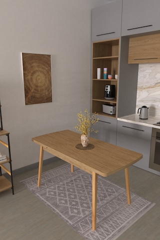 Vilinze Avanos Ahşap Açılır Kapanır Mdf Mutfak Masası - 70x120+30 Cm Naturel