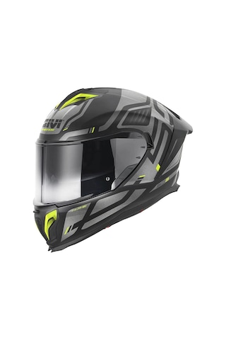 Gıvı 50.3 Quasar Mat Siyah-tıtanıum-neon Sarı Kask Neon Sarı