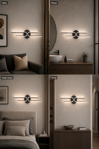 Mino Modern Led Duvar Apliği Günışığı Siyah