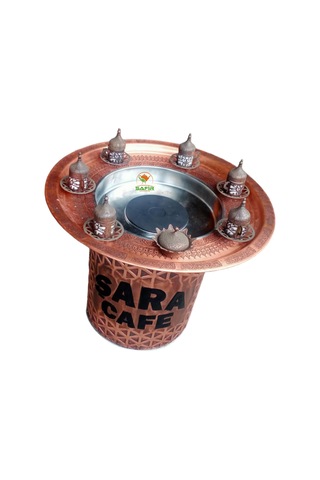 Tepsili Kumda Kahve Makinesi Bakır Sinili Kumda Kahve Yüksek Boy