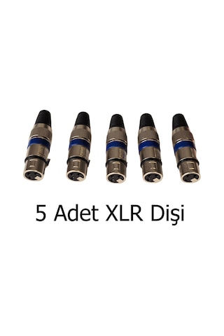 Profesyonel Xlr Dişi Jak - Ses Sistemleri İçin 3 Pinli Konnektör - 5'li Set
