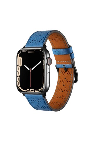 Apple Uyumlu Watch Ultra 49mm Krd-76 Pu Deri Kordon Strap Kayış - Turuncu