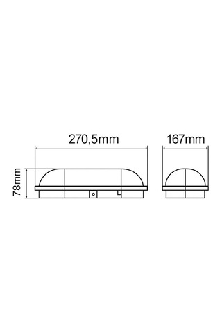 Aydos 20w Ip65 Oval Siyah Led Tavan Ve Duvar Lambası 6500k Beyaz Işık Su Geçirmez Banyo Bahçe Aydınlatma Armatürü 2000 Lümen 270x147x78mm 220v