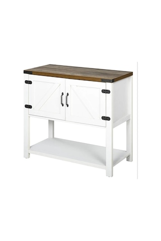 Ağaç Atölyesi - Potter Ahşap Beyaz Dolap/Dresuar Beyaz - Ceviz