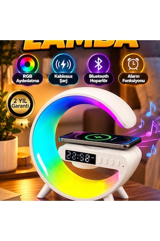 Kablosuz Şarjlı Masa Ve Gece Lambası Bluetooth Hoparlörlü Modern Başucu Aydınlatması Diğer