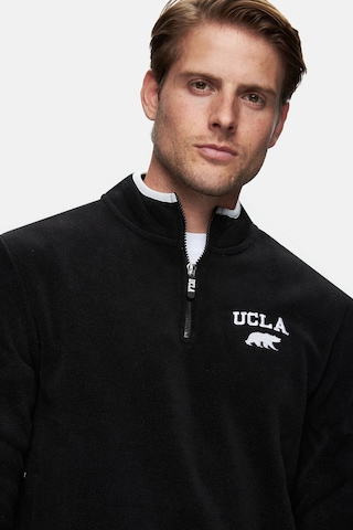 Ucla Cornıng Siyah Yarım Fermuarlı Nakışlı Polar Standard Fit Erkek Sweatshirt Siyah