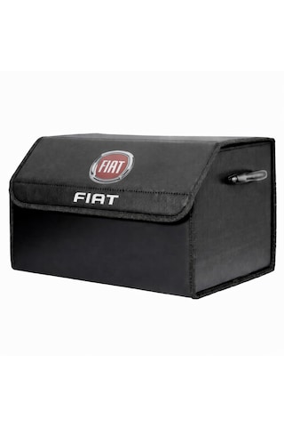 Fiat Marka Logolu Oto Bagaj Organizer Çanta Oto Bagaj Çantası 2 Bölmeli Suni Deri 48 Cm X 31 Cm X 29 Cm