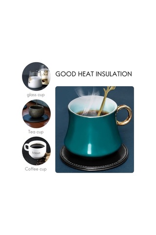 Ulzyvf Yuvarlak Siyah Siyah Seti Mutfak Kullanımı Deri Bardak Bardak Altlığı Altlığı 6'lı Sa Siyah